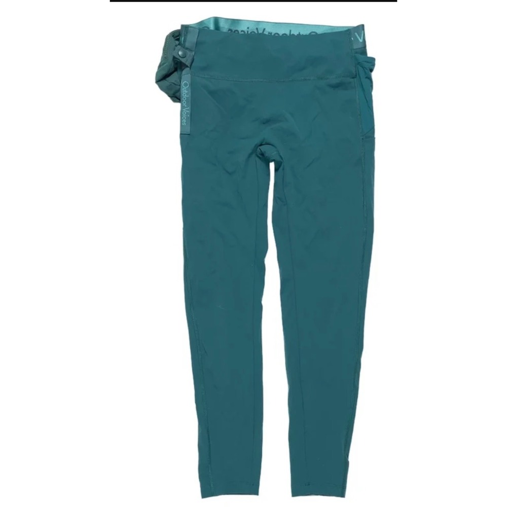 Outdoor Voices Leggings w/ Pouch Women XL Teal Green High Rise Pockets Active